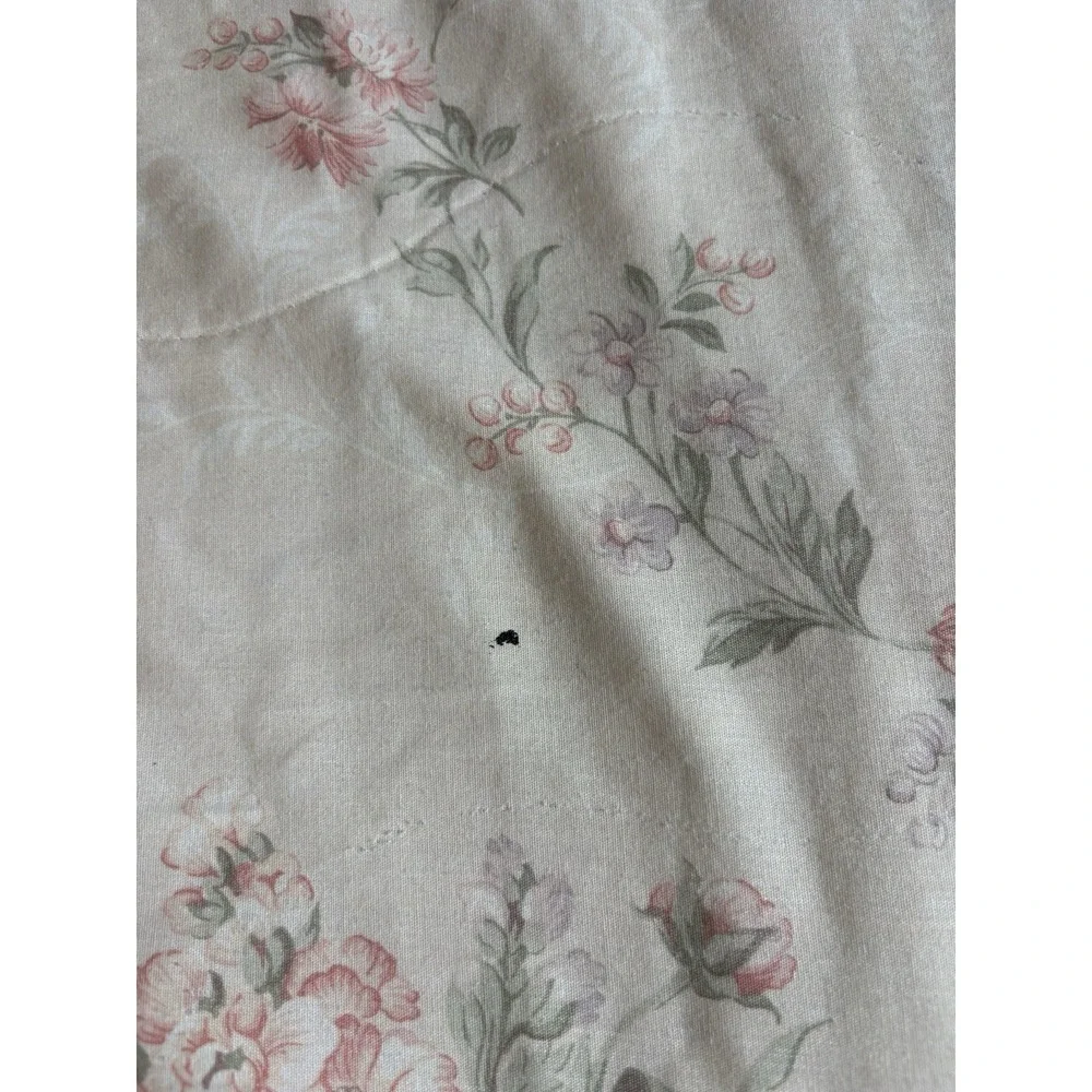 VTG Laura Ashley Pink Floral TWIN Comforter Melany Cottagecore Shabby Chic-Flaws